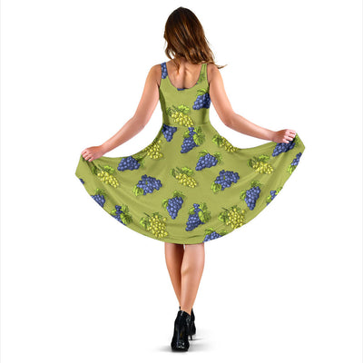 Grape Pattern Print Design GP08 Midi Dress