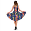 Hawaiian Themed Pattern Print Design H04 Midi Dress