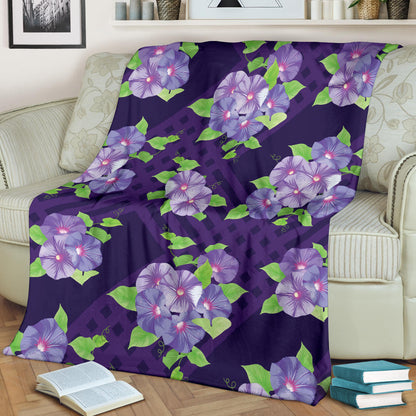 Morning Glory Pattern Print Design MG03 Fleece Blanket