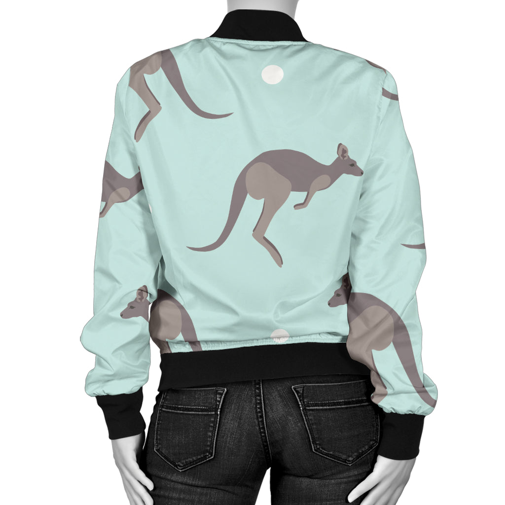 Kangaroos Pattern Print Design 04 Women's Bomber Jacket