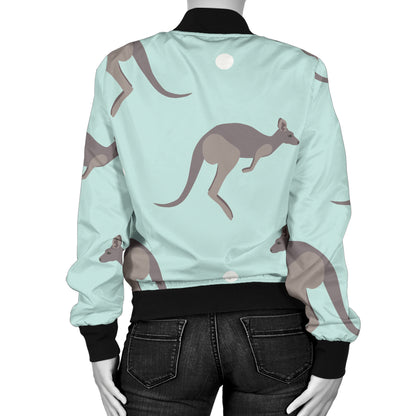 Kangaroos Pattern Print Design 04 Women's Bomber Jacket