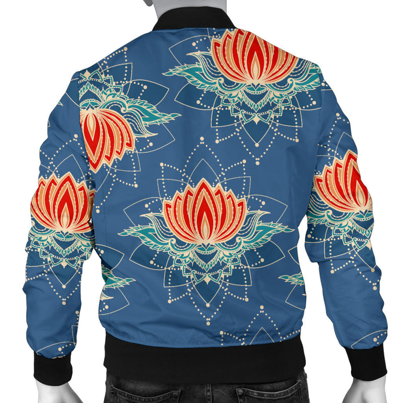 lotus Boho Pattern Print Design LO07 Men Bomber Jacket