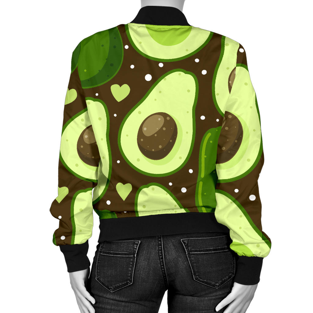 Avocado Pattern Print Design AC04 Women Bomber Jacket