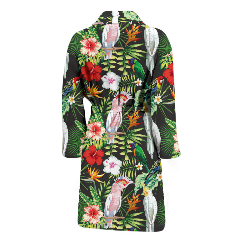 Tropical Flower Pattern Print Design TF03 Men Bathrobe