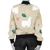 Llama Cactus Pattern Print Design 09 Women's Bomber Jacket