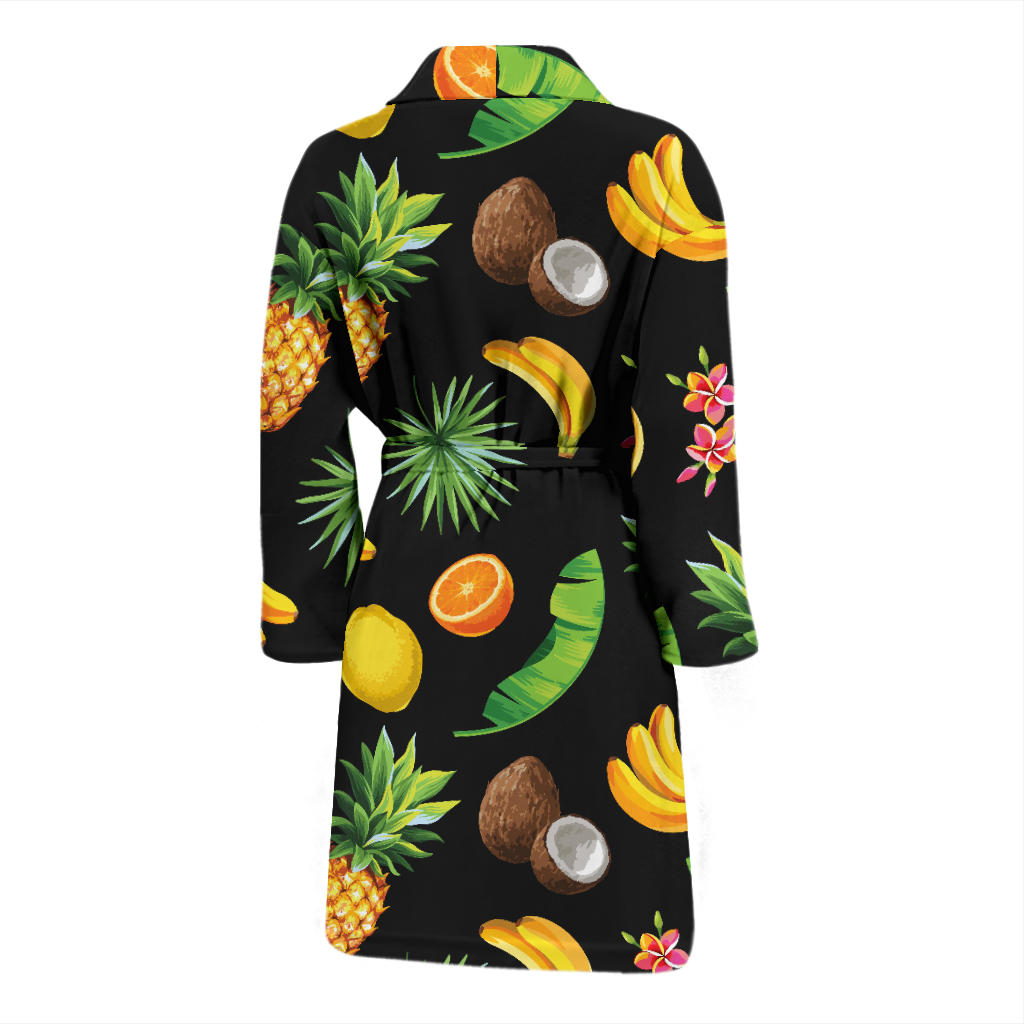 Tropical Fruits Pattern Print Design TF03 Men Bathrobe