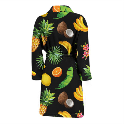 Tropical Fruits Pattern Print Design TF03 Men Bathrobe