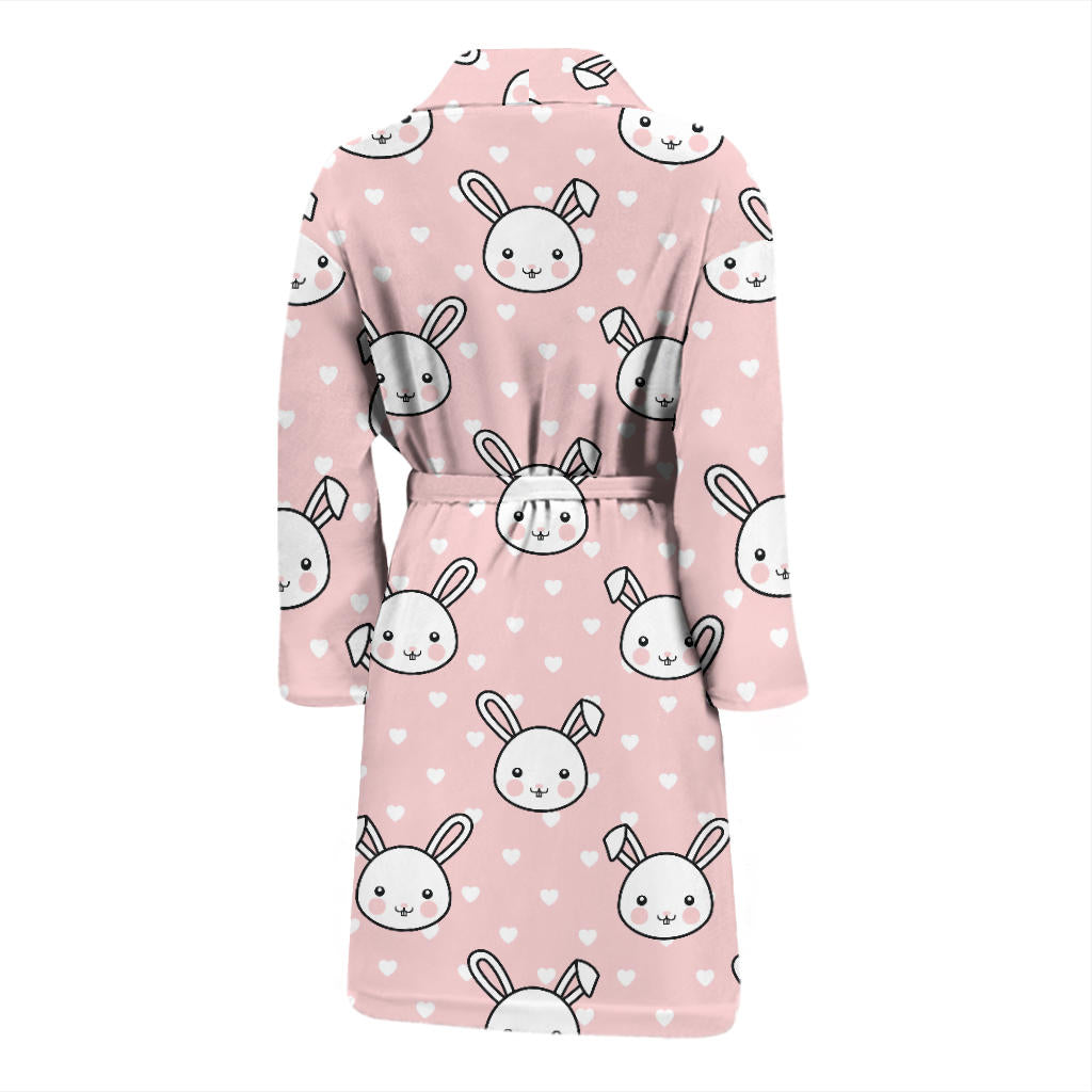 Rabbit Pattern Print Design RB02 Men Bathrobe