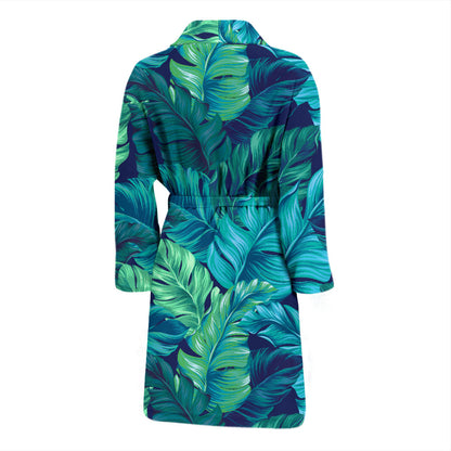 Banana Leaf Pattern Print Design BL05 Men Bathrobe
