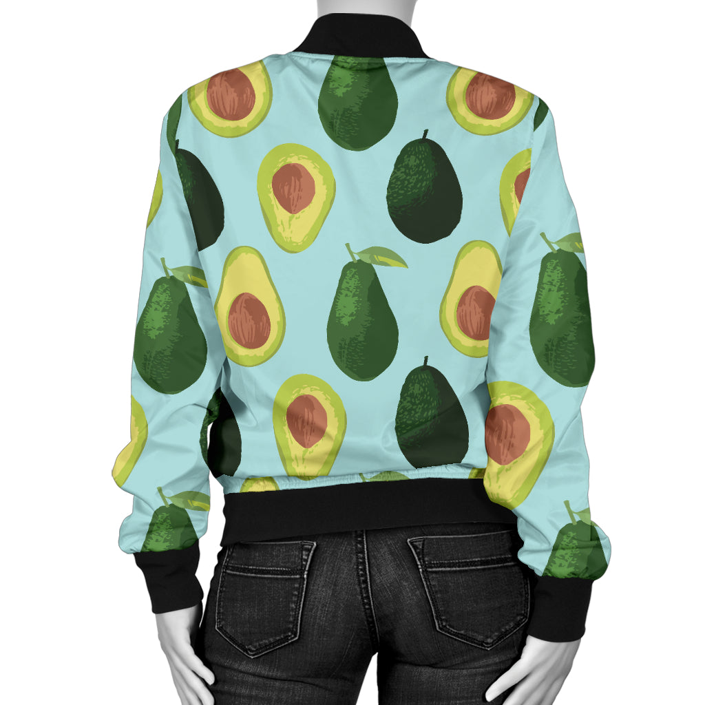 Avocado Pattern Print Design 04 Women's Bomber Jacket
