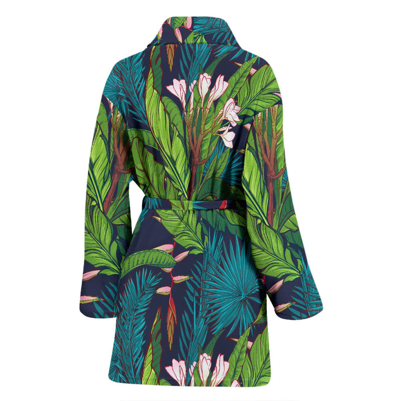 Rainforest Pattern Print Design RF01 Women Bathrobe