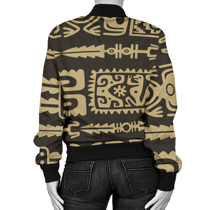 Mayan Pattern Print Design 03 Women's Bomber Jacket