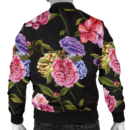 Carnations Pattern Print Design CN05 Men Bomber Jacket