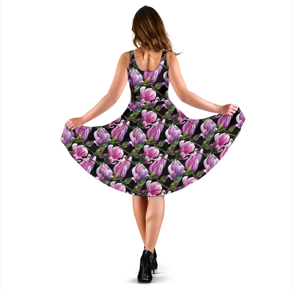 Magnolia Pattern Print Design MAG011 Midi Dress