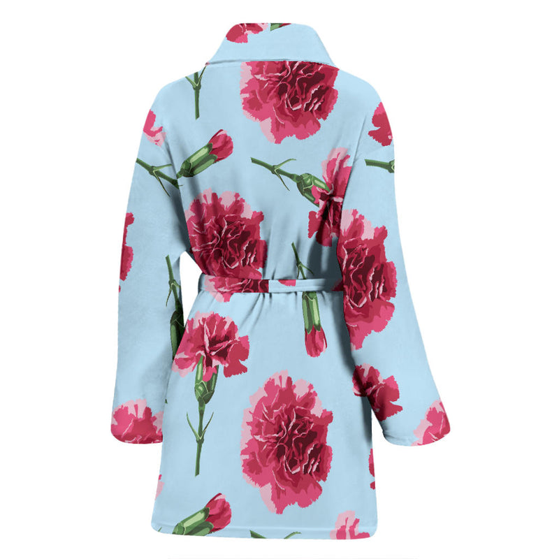 Carnations Pattern Print Design CN01 Women Bathrobe