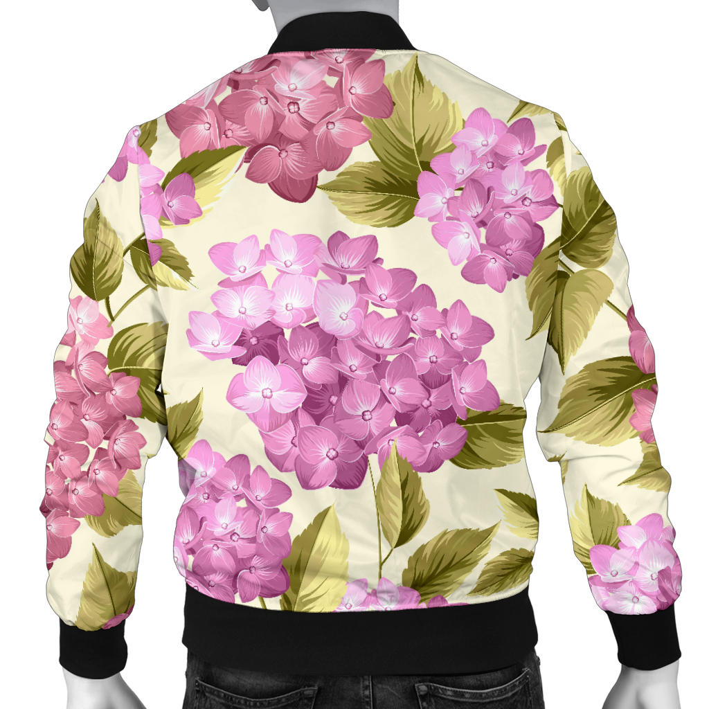 Hydrangea Pattern Print Design HD05 Men Bomber Jacket