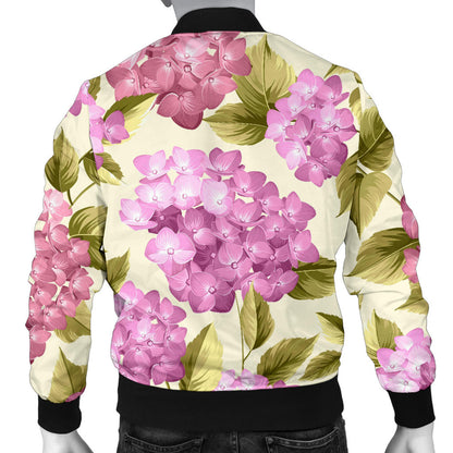 Hydrangea Pattern Print Design HD05 Men Bomber Jacket
