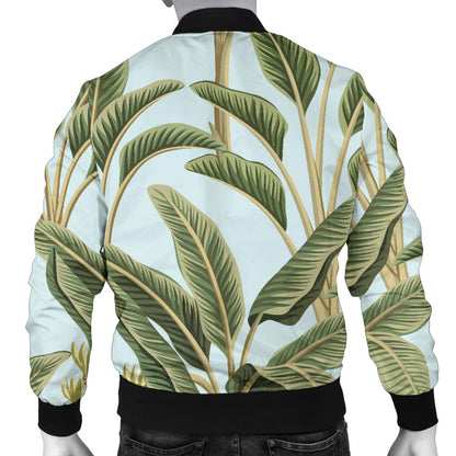 Banana Leaf Pattern Print Design BL03 Men Bomber Jacket