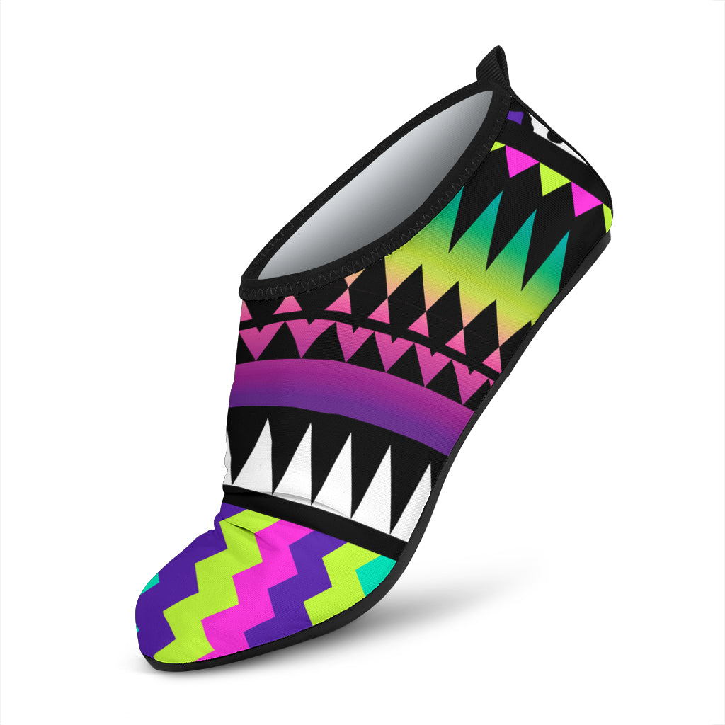 Animal Skin Aztec Rainbow Aqua Water Shoes