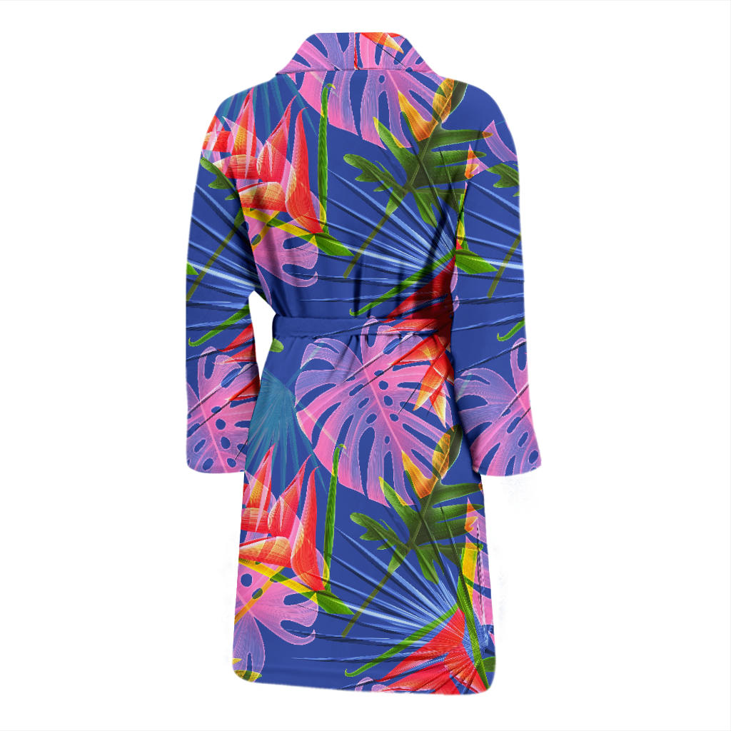 Tropical Flower Pattern Print Design TF025 Men Bathrobe