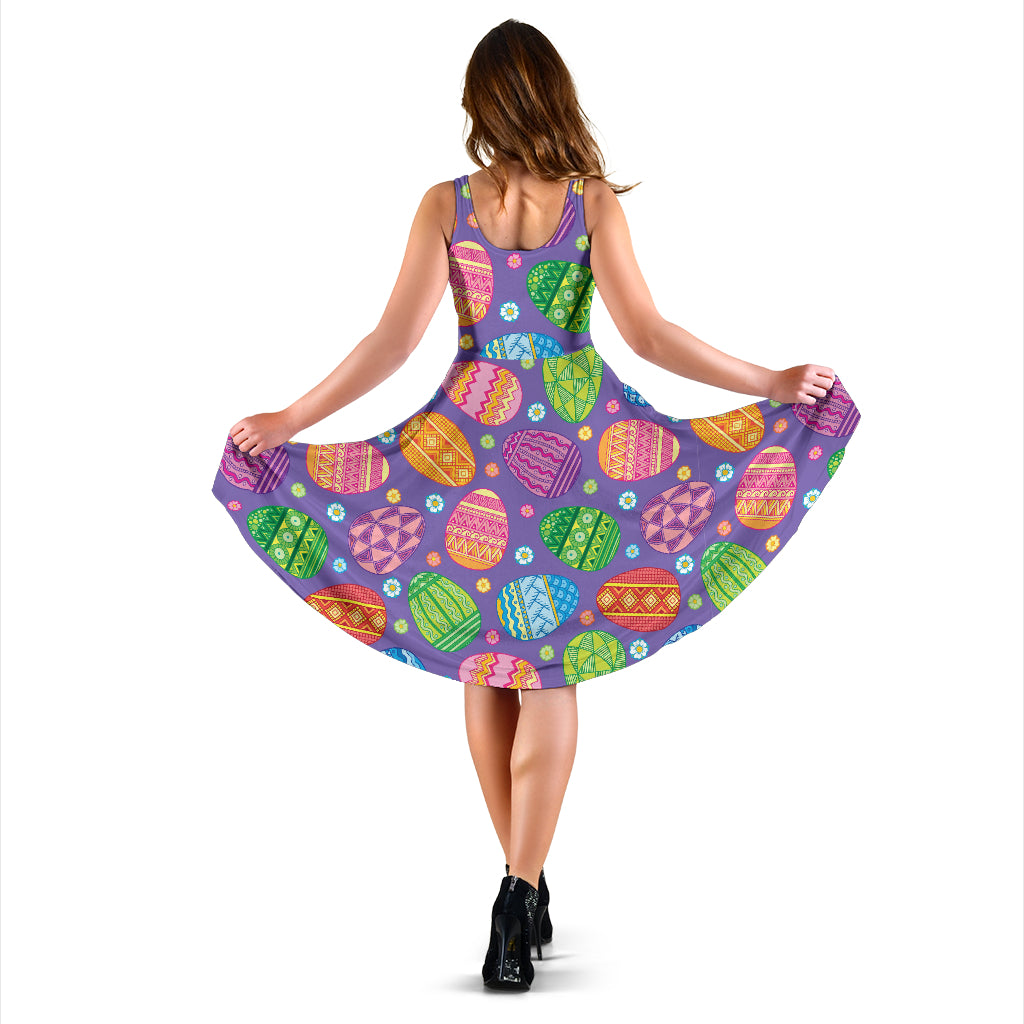 Easter Eggs Pattern Print Design RB010 Midi Dress