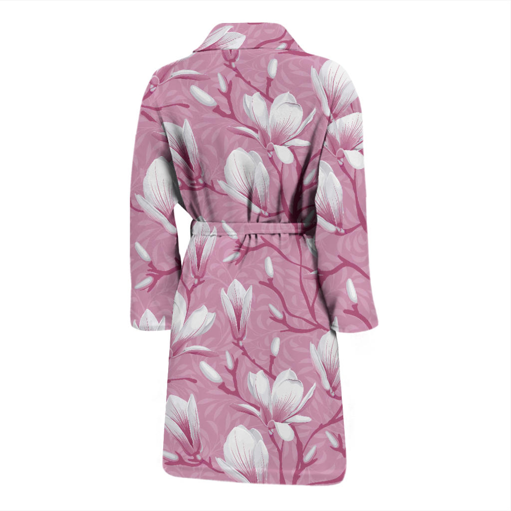 Magnolia Pattern Print Design MAG05 Men Bathrobe