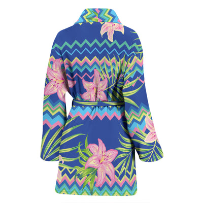 Lily Pattern Print Design LY015 Women Bathrobe