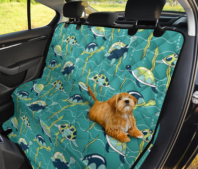 Sea Turtle Pattern Print Design T08 Rear Dog  Seat Cover