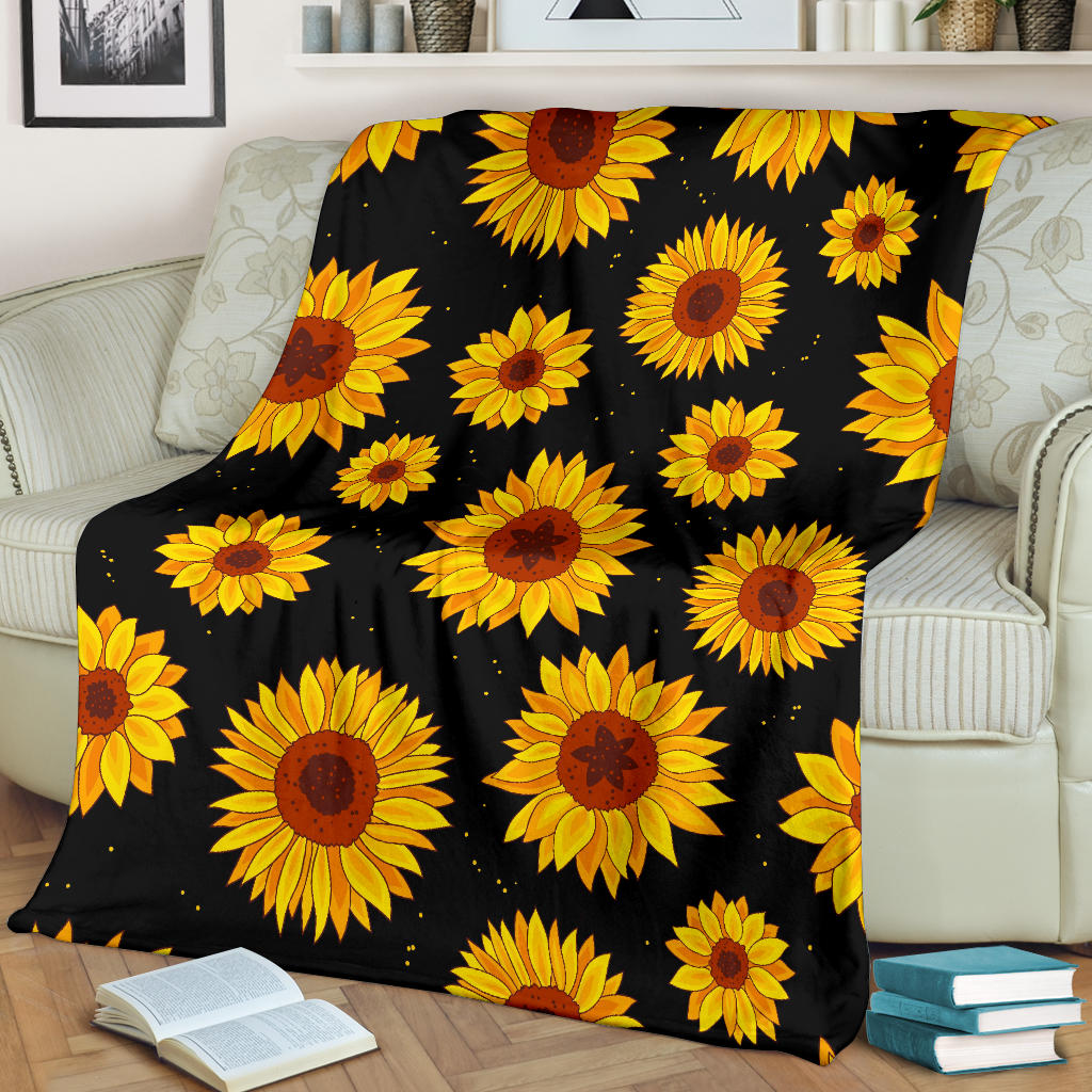Sunflower Pattern Print Design SF09 Fleece Blanket
