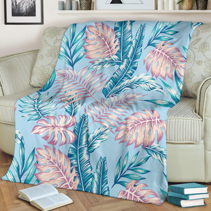 Tropical Flower Pattern Print Design TF01 Fleece Blanket