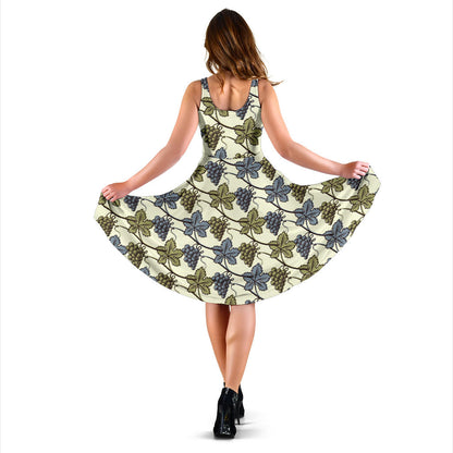 Grape Pattern Print Design GP03 Midi Dress