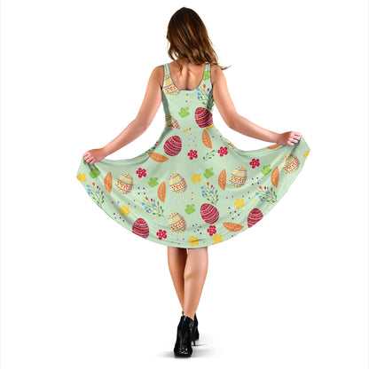 Easter Eggs Pattern Print Design RB07 Midi Dress
