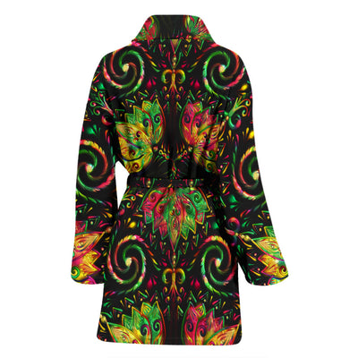 lotus Boho Pattern Print Design LO09 Women Bathrobe