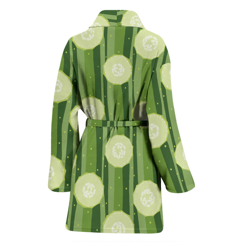 Cucumber Pattern Print Design CC03 Women Bathrobe