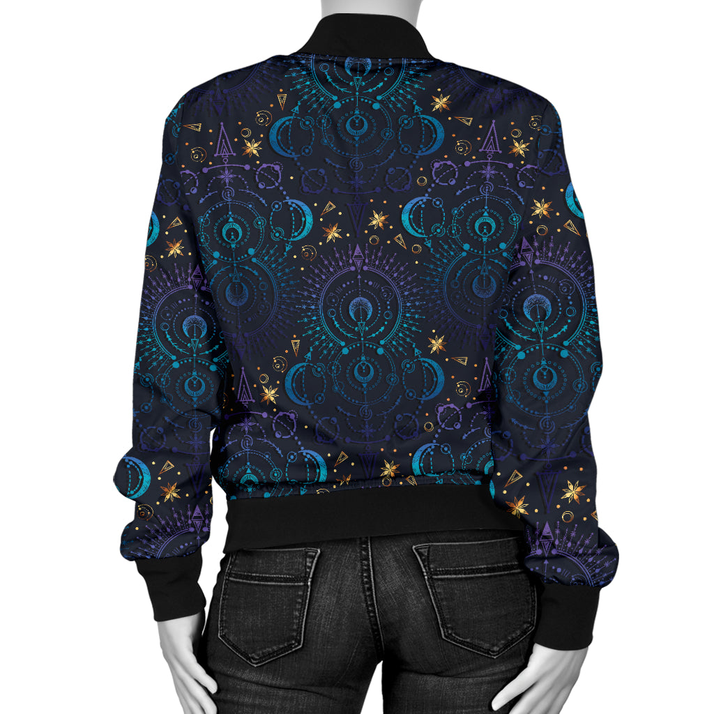 Celestial Pattern Print Design 06 Women's Bomber Jacket