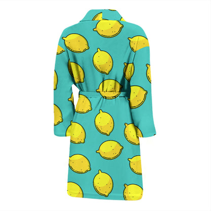 Lemon Pattern Print Design LM04 Men Bathrobe
