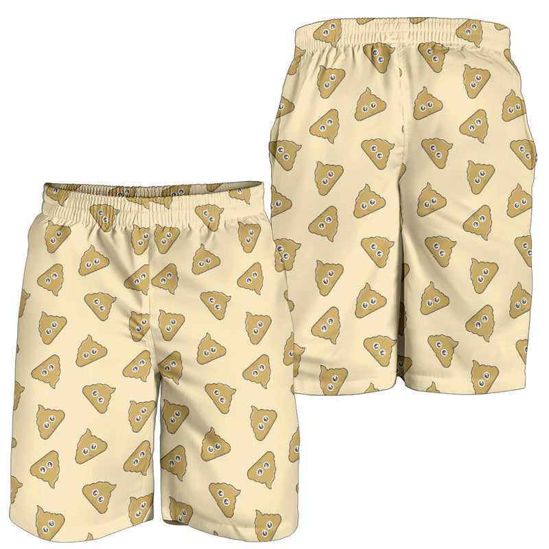 Poop Emoji Pattern Print Design A02 Mens Shorts