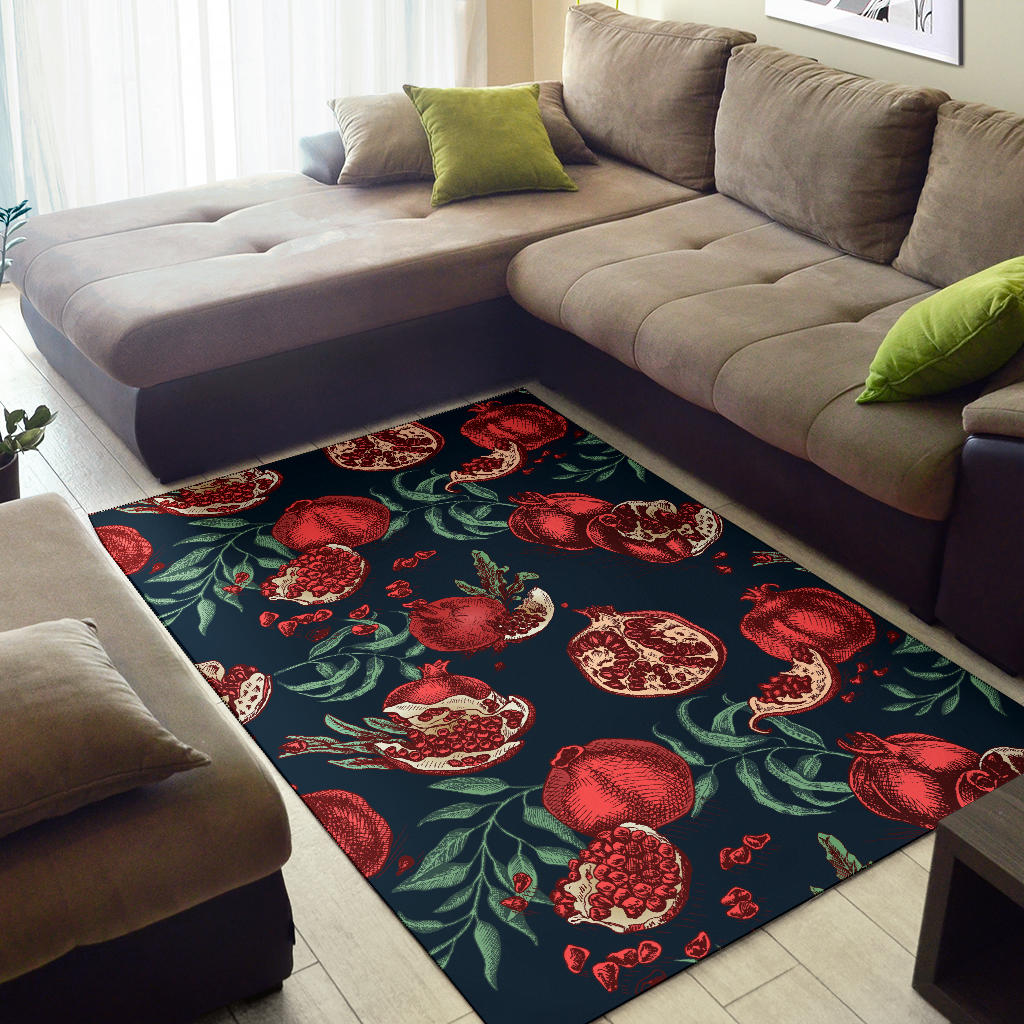 Pomegranate Pattern Print Design PG04 Area Rugs