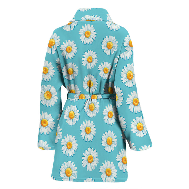 Daisy Pattern Print Design DS03 Women Bathrobe