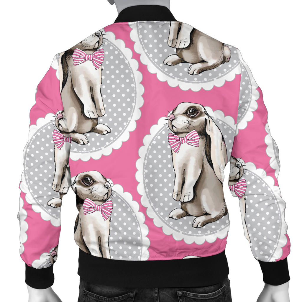 Rabbit Pattern Print Design RB019 Men Bomber Jacket