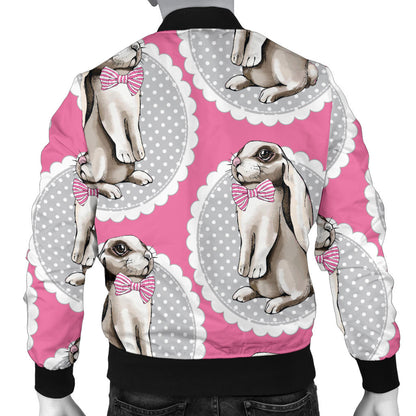Rabbit Pattern Print Design RB019 Men Bomber Jacket