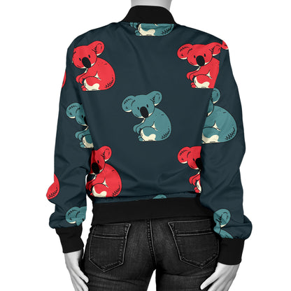 Koala Pattern Print Design 02 Women's Bomber Jacket
