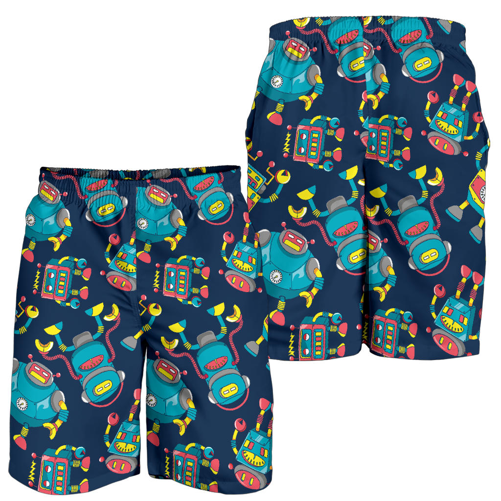 Robot Pattern Print Design A05 Mens Shorts