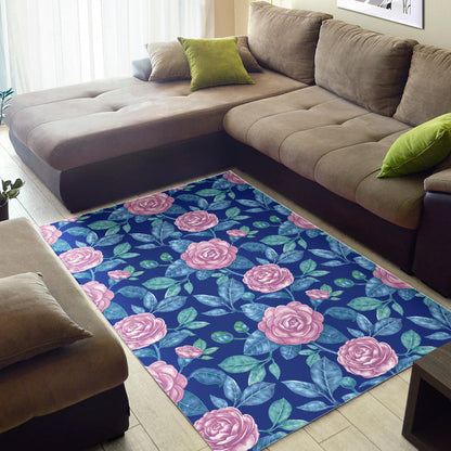 Camellia Pattern Print Design CM05 Area Rugs
