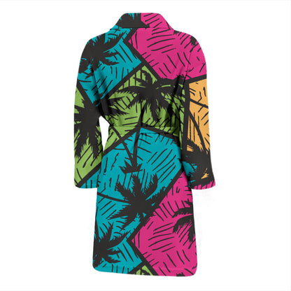 Palm Tree Pattern Print Design PT09 Men Bathrobe