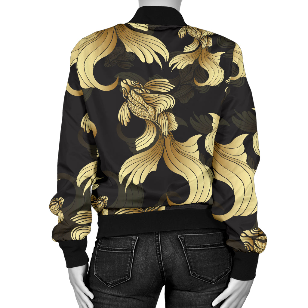 Goldfish Pattern Print Design 02 Women's Bomber Jacket