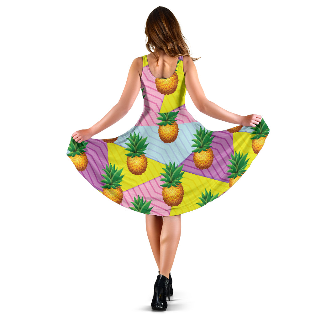 Pineapple Pattern Print Design PP05 Midi Dress