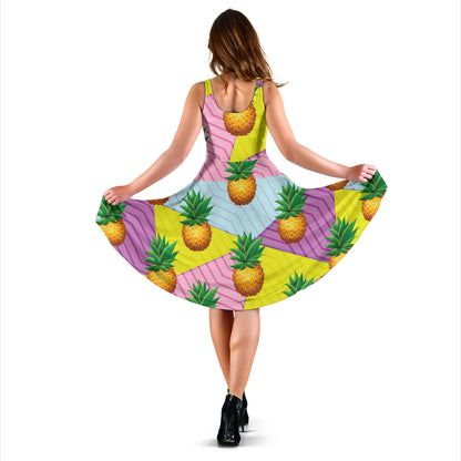 Pineapple Pattern Print Design PP05 Midi Dress