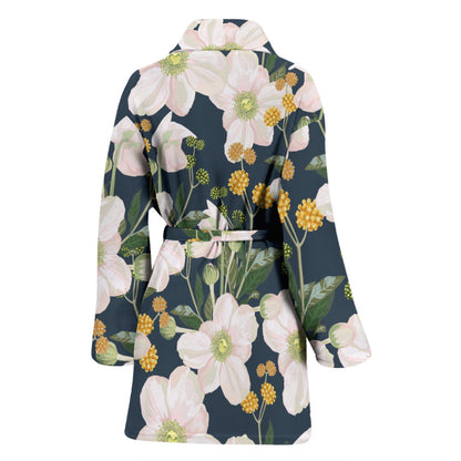 Anemone Pattern Print Design AM04 Women Bathrobe