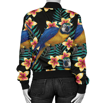 Macaw Pattern Print Design 01 Women's Bomber Jacket